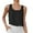 Black, variant on Women's Linen Blend Sleeveless Tank Top, Casual Loose Fit Button-Up with Scoop Neck, Breathable Summer Crop Camisole