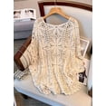 thumbnail image 2 of Suéter boho de crochet talla grande beige 1XL de MakeMeChic, 2 of 7