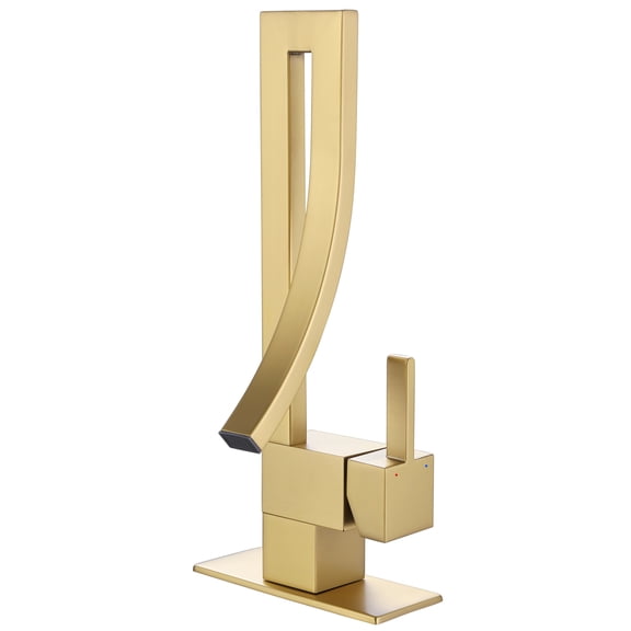 Creative Single Handle Deck Mounted Bathroom Brass Vessel Sink Faucet