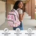 thumbnail image 4 of Pzuqiu Pink Axolotl Daisy Print 17 Inch Kids Backpack for Girls, Soft Padded Breathable Bookbag with Adjustable Strap, Lightweight Casual Schoolbag for School Travel Age 5-16, 4 of 7