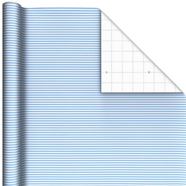 Hallmark Wrapping Paper Roll (Seersucker Light Blue Stripe) 20 Sq