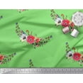 thumbnail image 3 of Soimoi Poly Georgette Fabric Leaves & Anemone Flower Decor Fabric Printed Yard 42 Inch Wide, 3 of 3
