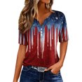 thumbnail image 2 of Patriotic Shirts for Women Red White Blue Graphic V Neck Tshirt Casual Comfortable Summer Top 4th of July Clothes, 2 of 6