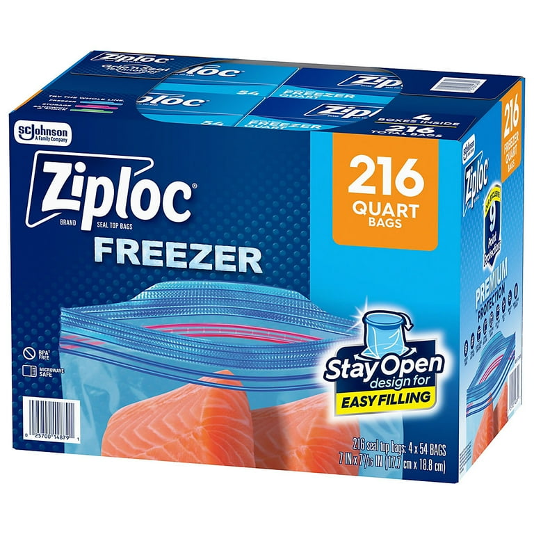 Ziploc Quart Freezer Bags, 216 ct. - Walmart.com