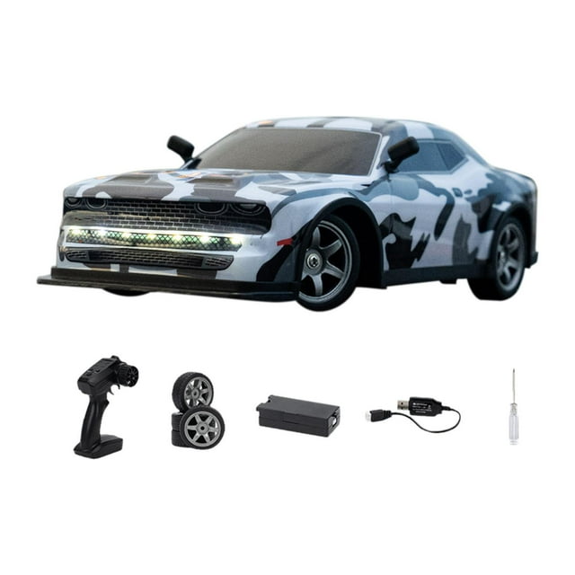 Coche de derrape RC a escala 1:16, coche RTR de alta velocidad, Motor cepillado 260, modelo de vehículo clásico, coche de Control remoto para , gris camuflaje