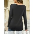 thumbnail image 5 of Fancyglim Women Plus Size Shirts Long Sleeve V Neck Casual Plain Tee Tops Black 2XL, 5 of 9