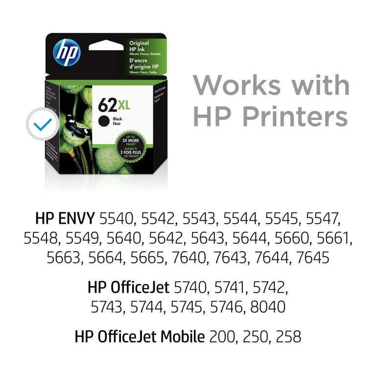 HP 62XL / C2P05A Noir - Cartouche d'encre originale - Grande