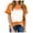 Orange, variant on Giftesty Womens Spring Tops Women's Summer Slim Loose Tiedye Crew Neck Short Sleeve T-Shirt