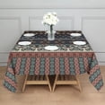 thumbnail image 3 of Boho Blue Elaborate Ethnic Pattern Square Tablecloth,Waterproof Square Table Cover,Wipeable Spillproof Washable Table Cover for Home Kitchen Party Decor 42"X42"(107x107cm), 3 of 6