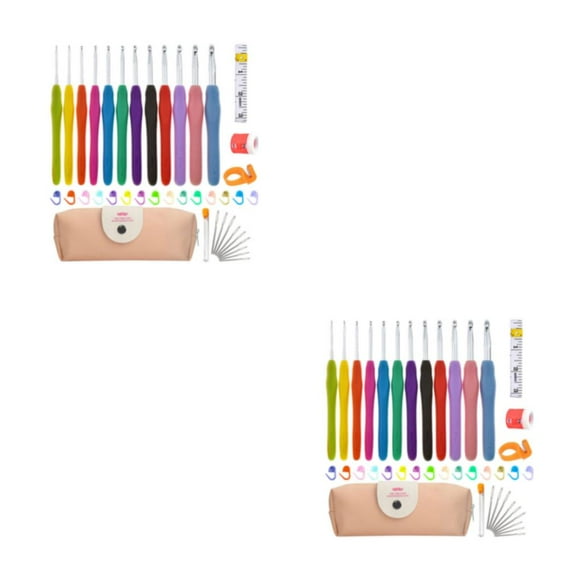 Juego de Ganchos de ganchillo Injueey 2Conjunto Tipo4 multicolores