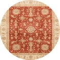 thumbnail image 1 of Ahgly Company Indoor Round Abstract Orange Red Oriental Area Rugs, 4' Round, 1 of 6