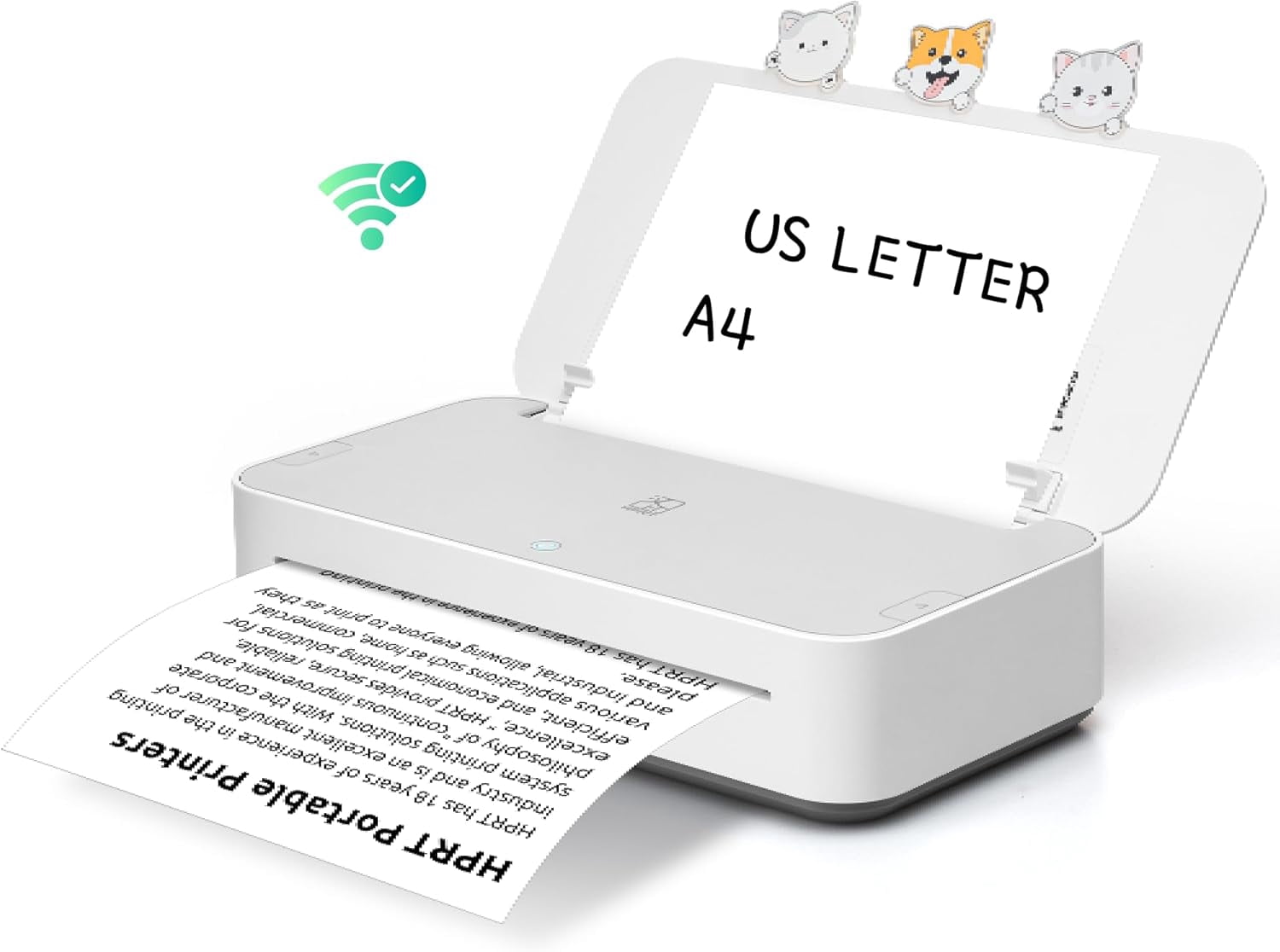 Restored HPRT GT1 Thermal Transfer Inkless Printer for Home Use, Wi-Fi Connection Supports 11''x8.5'' US Letter 300DPI High Resolution Printer,White (Refurbished)