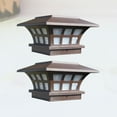 thumbnail image 4 of Miangastore 2pcs Solar Powered LED Light Column Light Outdoor Waterproof Lamp Landscape Light for Fence Garden Patio with Battery (Coffee), 4 of 9