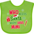 thumbnail image 3 of Inktastic Who Needs Santa when I Have Mimi Boys or Girls Baby Bib, 3 of 4