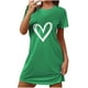 thumbnail image 2 of Camisón corto de poliéster para mujer, talla grande, estampado de San Valentín, cuello redondo, manga corta, 2 of 4