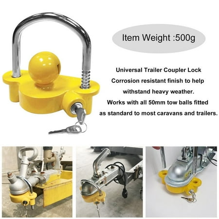 Caravan Safety Tow Hitch Universal Trailer High Quality Yellow Coupling Lock