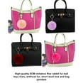 thumbnail image 5 of Pom Pom Keychain Plush Fashion Car Door Key Holder Backpack Handbag Coin Purse Wallet Decorative Pompom Keyrings Pendant Light Gray, 5 of 7