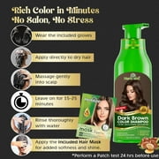 Herbishh Dark Brown Color Shampoo for Gray Hair, Permanent Hair Colour, Men & Women (500 ml)