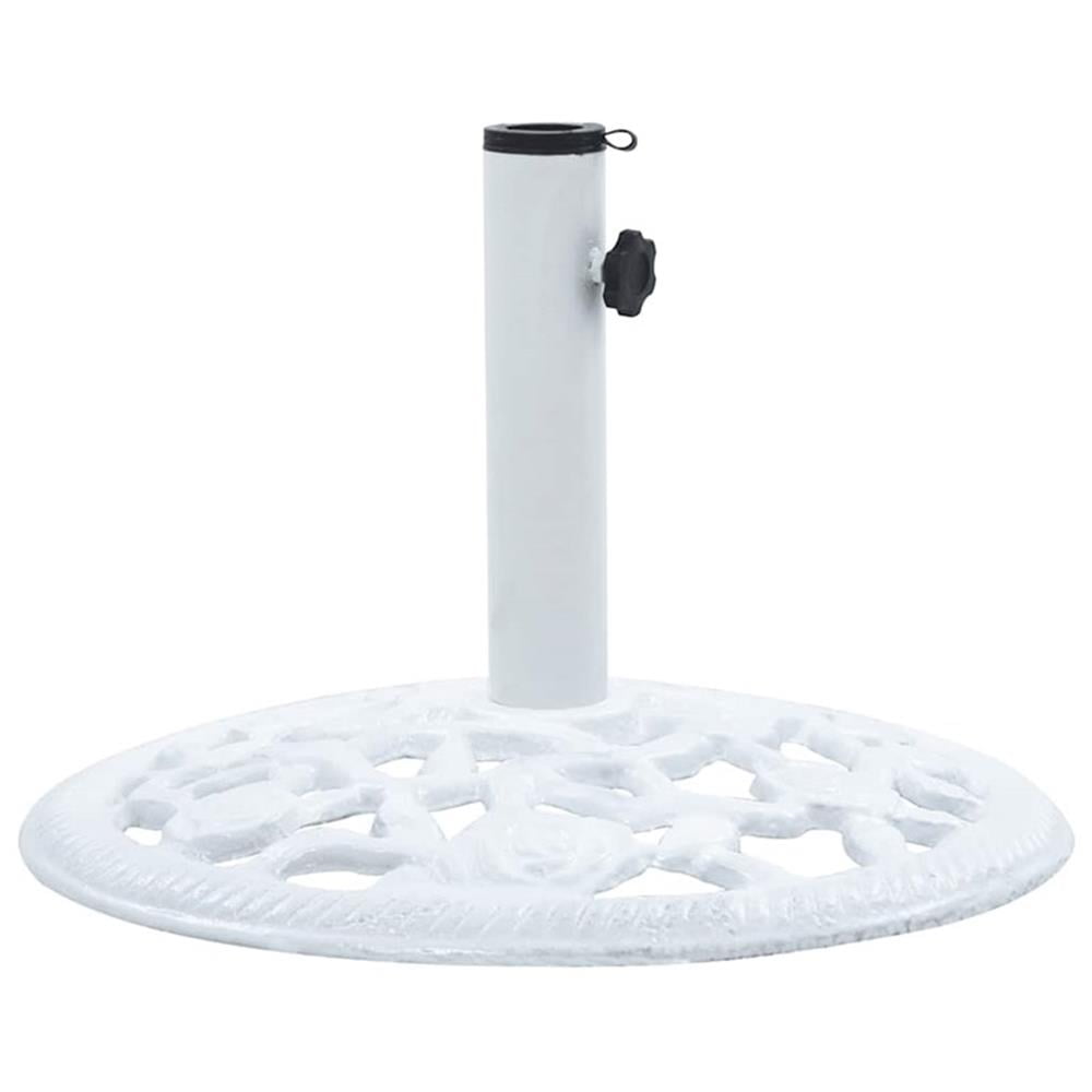Pemberly Row Cast Iron Medium Decorative Inlays Umbrella Base in White