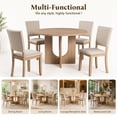 thumbnail image 5 of Leovanni 48inch Round Dining Table Set for 4 Modern Solid Wood 5-Piece Kitchen & Dining Room Set with Upholstered Chairs Pedestal Base, Natural, 5 of 7