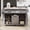 Grey, variant on Kitchen Island, Rolling Cart with Drop Leaf and Trash Can Cabinet, Spice Rack and Towel Rack, Mobile Kitchen Table with Adjustable Shelf, Grey