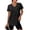 Black&03G0330, variant on Woman Workout Tops V Neck Womens Short Sleeve Shirt Spring Summer Going Out Yoga Athletic Curved Hem Women Tunic Tops Black S