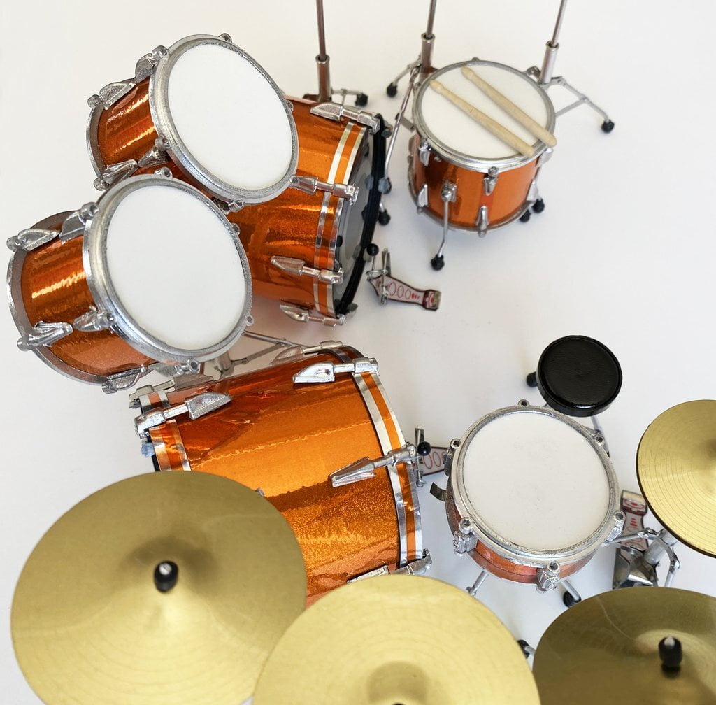 Lars Ulrich Metallica Tama Magnetic Orange 1:4 Scale Miniature Drum Kit Collectible