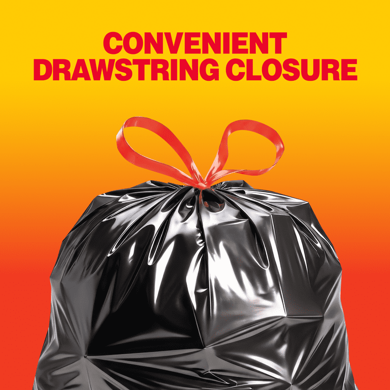 Husky 30 Gallon Large Drawstring Trash Bags, 80 Count photo 5