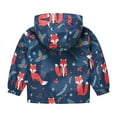 thumbnail image 3 of Bjutir Toddler Boys Girls Cartoon Prints Casual Light Coat Hooded Jacket Windproof Fall Winter Zipper Outwear Navy 3-4 Years, 3 of 3