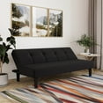 thumbnail image 3 of Serta Langston Modern Futon with Black Legs, Black Fabric, 3 of 10