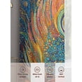 thumbnail image 6 of Abstract Colorful Sheer Curtains for Living Room Bedroom, Light-filtering Sheer Curtain, Peacock Feather Diamond Art Rod Pocket Voile Window Treatment Drapes, 52’’Wx84’’L, 2 Panels Set, 6 of 7