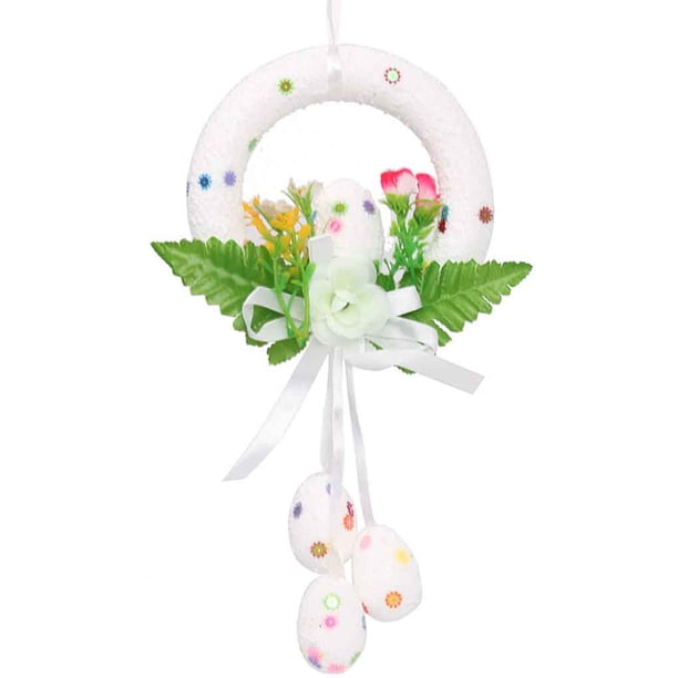Wosthever Guirnalda decorativa de espuma para fiestas temáticas de Pascua, guirnalda colgante de primavera de temporada, decoración de carteles Kits de decoración para fiestas Blanco Wosthever HA079202-01B