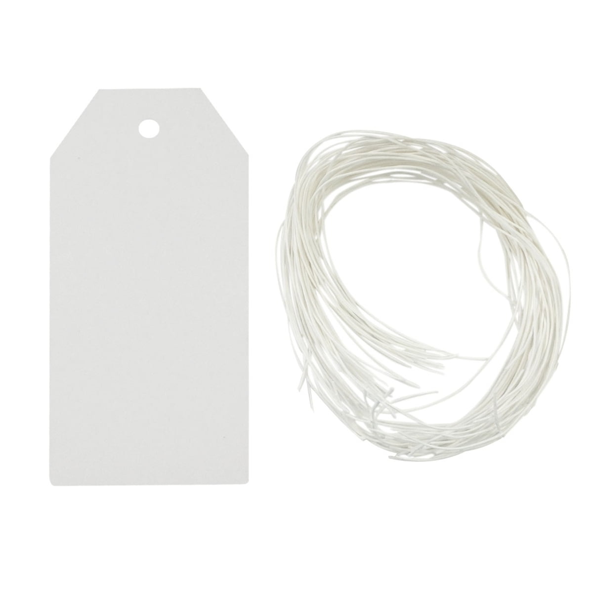 Wrapables® 50 Gift Tags/Kraft Hang Tags with Free Cut Strings for Gifts, Crafts & Price Tags - White Original Tag