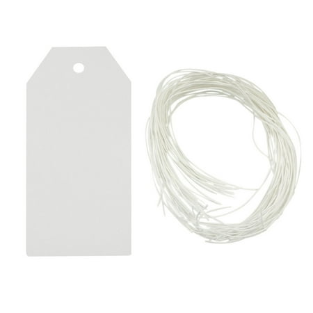 Wrapables® 50 Gift Tags/Kraft Hang Tags with Free Cut Strings for Gifts, Crafts & Price Tags - White Original
