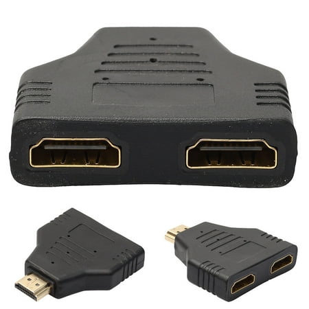 HDMI Male To Dual HDMI Female 1 to 2 Way Splitter Adapter For HD TV Hot (Best Way To Masturbate Female)
