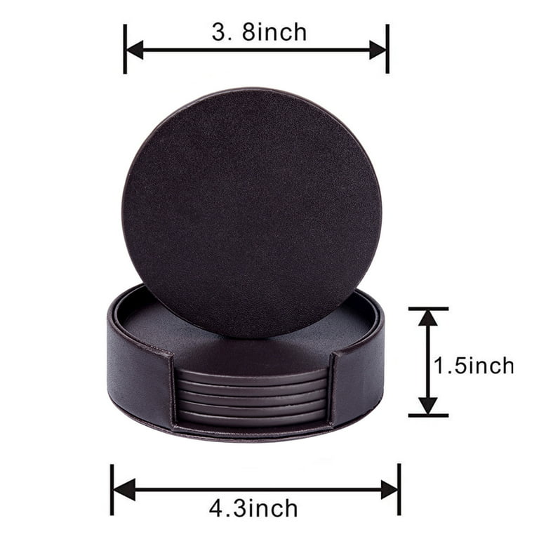 Black leather 2024 coasters for drinks