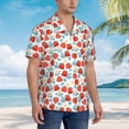 thumbnail image 5 of Balery Strawberries Print Men's Hawaiian Shirts Short Sleeve Beach Shirt Relaxed Fit Vacation Button Down Shirts-3X-Large, 5 of 9