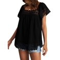 thumbnail image 2 of Gvmfive Women Short Sleeve Lace Blouse Tops Swing Casual T Shirts, 2 of 3