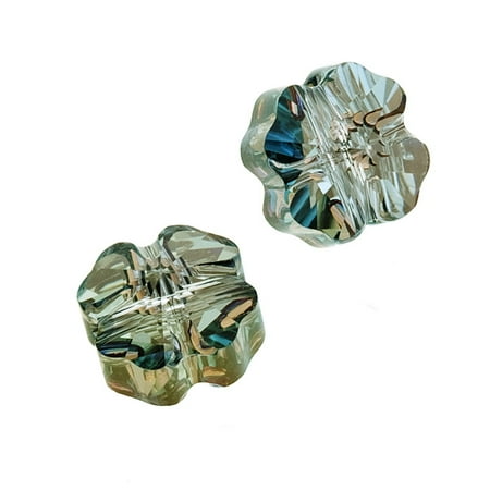 Iridescent Crystal - Swarovski Crystal, #5752 Clover Beads 8mm, 4 Pieces, Crystal Iridescent Green