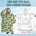 thumbnail image 4 of Oversized Wearable Blanket Hoodie,Cartoon Tractors Green Beige Pattern Sherpa Blanket Hoodie with Super Pockets,Super Warm Fuzzy Pullover for Women & Men, 4 of 6