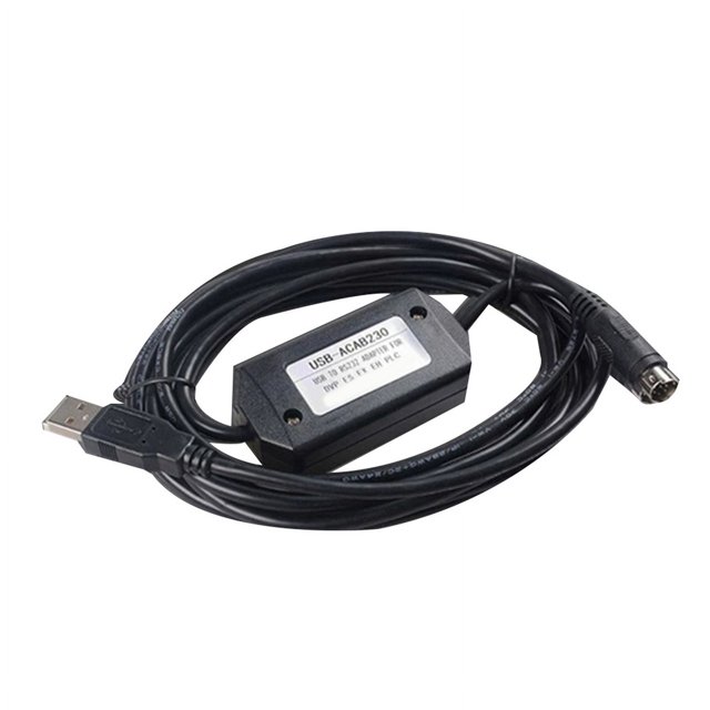 Cable USBACAB230 para programación de PLC Cable serie EX ES EH EN Cable USB-ACAB230 Adaptador PLC USB2.0 a RS232 Negro