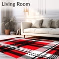 thumbnail image 2 of ODIKA 3'x5' Machine Washable Non-Slip Area Rug, Tartan Box Doorway Greeting Display Countryside Cottage Accessory High Traffic Rug with Pad, Red, 617625, 2 of 8