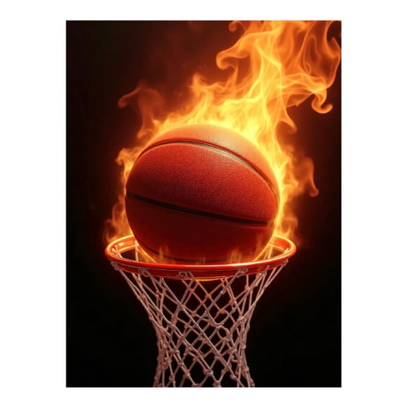 Diamond Art Kit for Adults, Cool Basketball Print No.44 Diamond Painting for Adults Beginners, 5D DIY Diamond Art Painting Kits, Colorful Diamond Painting Craft for Home Decor 12x16