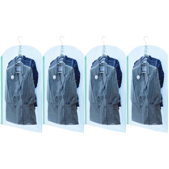 TAILI Hanging Vacuum Storage Bags Side-Widen Space Saver Bags (2 Long, 2 Short) Clear-White Large Compression 4 Pack Closet Organizers and Storage