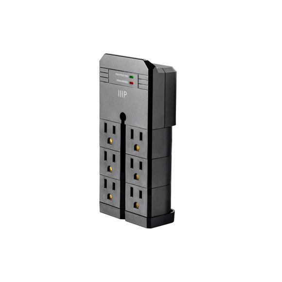 6 Outlet Rotating Wall Tap, 2160 Joules - Monoprice®