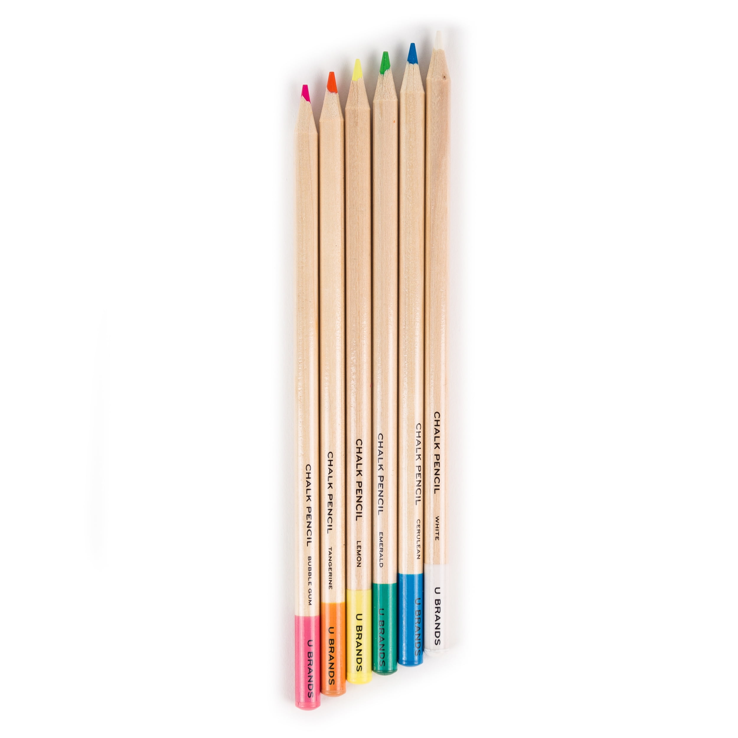  U Brands Chalkboard Colored Pencils, Assorted Colors, 6-Count