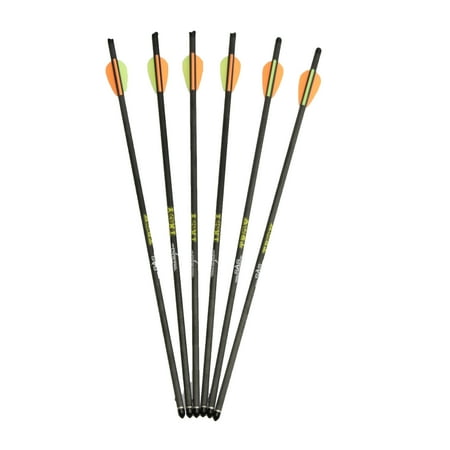 SAS Troy Crossbow Carbon Bolts 20 Arrows with Points Black W/2 Vanes - 12/pack