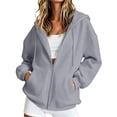 thumbnail image 4 of CAIVO Oversized Sweatshirt For Women Zip Up Hoodies Long Sleeve Fit Hooded Sweatshirts 2026 Casual Lightweight Jacket Tops With Pockets, 4 of 7
