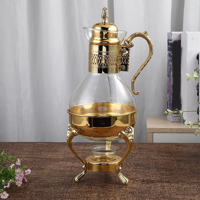 de cristal ligera, decoración de eboración de té con estante, de té Vintage británica para té , té de , té de Oro perfecl Tetera De Café