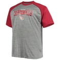 thumbnail image 2 of Men's Fanatics Kyler Murray Cardinal/Heathered Gray Arizona Cardinals Big & Tall Player Name & Number Raglan T-Shirt, 2 of 3